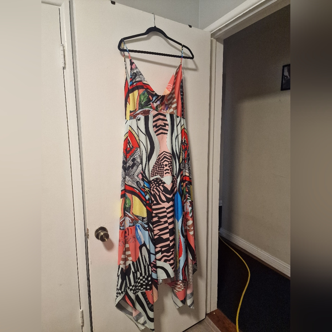 Jovani Neiman Marcus Design Colorful Asymmetrical Dress Size 2 Summer Prom Dress